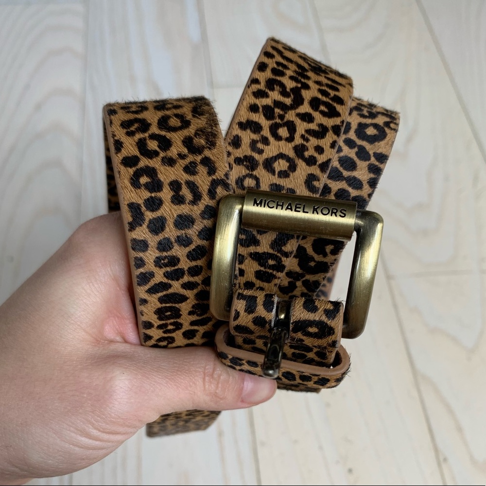 MICHAEL KORS Leopard Calf Hair Belt